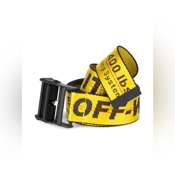 Off-White Men’s Mini Classic Yellow/ Black Industrial Logo Belt | NEW/NWT!!💛🖤 - Picture 1 of 16